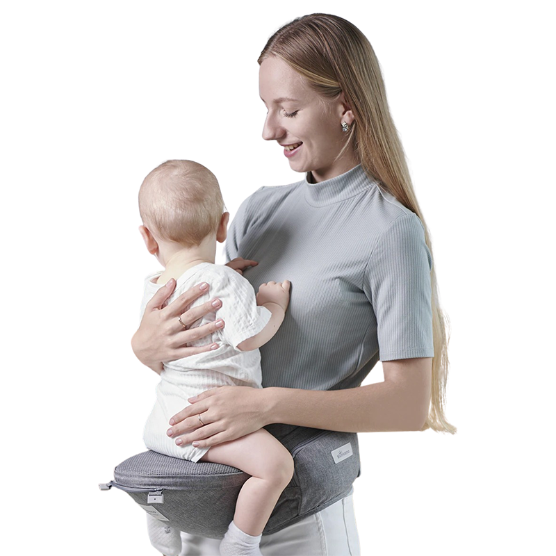 Porte Bébé Ventral : Lilou, transformable ceinture et porte bébé, coloris gris